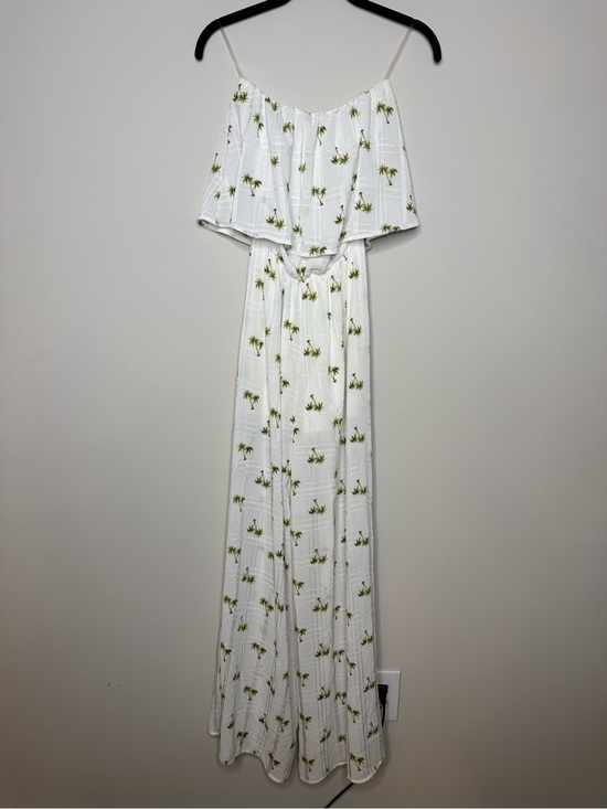 BiBi Pants - BiBi White Palm-Print Off-Shoulder Top